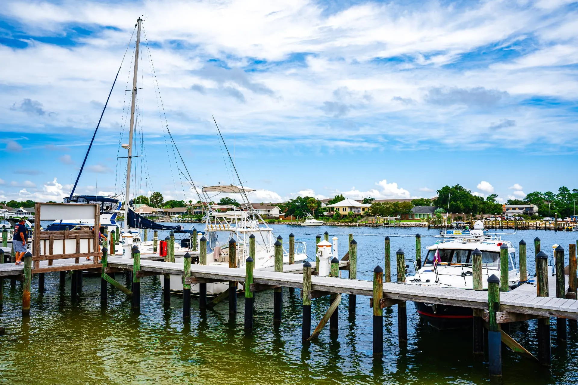 Marina dock with convenient pump-out station