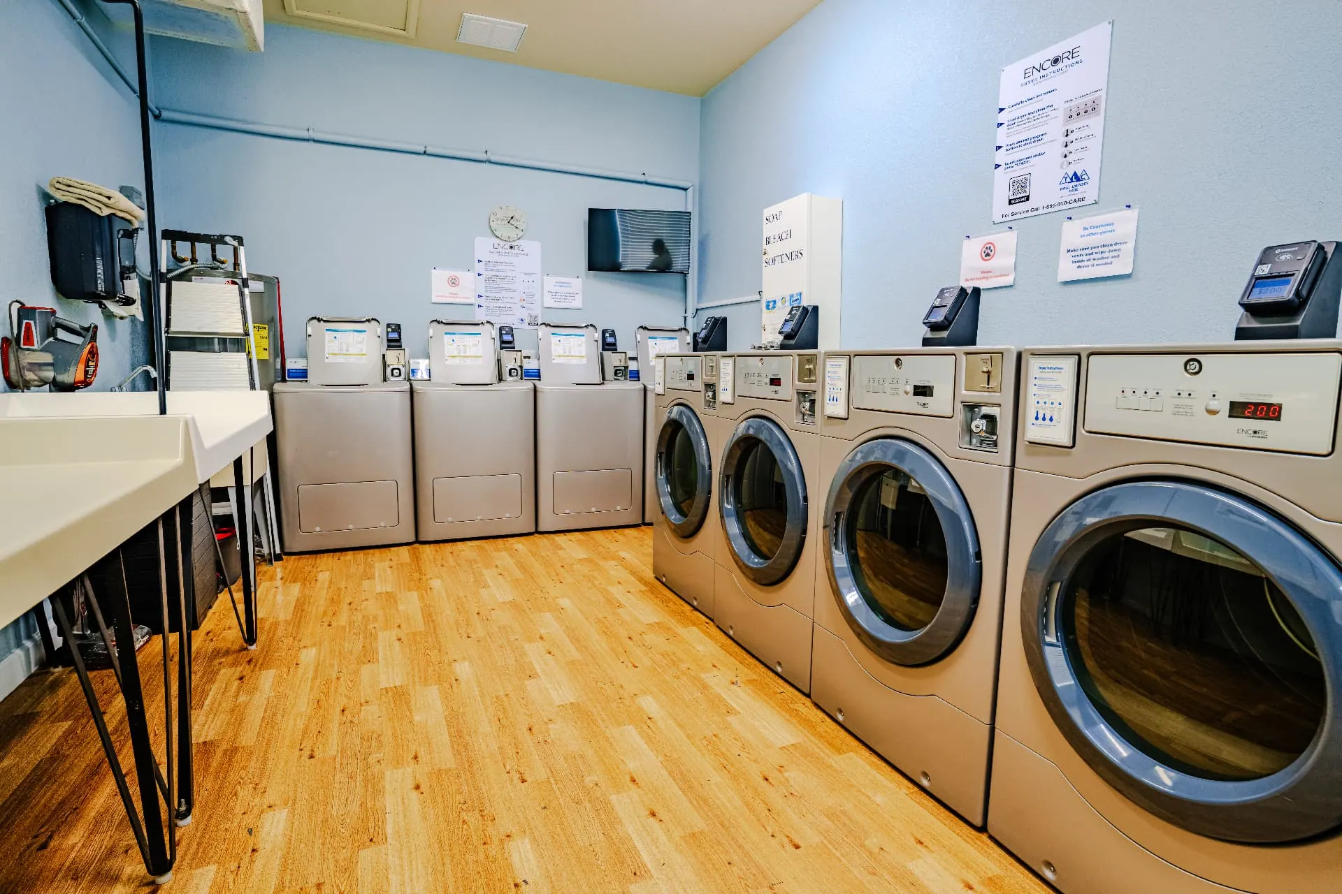 Clean, modern app-based laundry facility